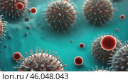 Detailed microscope image of bacteria or virus particles. Стоковое AI-видео, аниматор Ирина Старикова / Фотобанк Лори