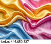 Роскошный гладкий волнистый шелк. Стоковое AI-изображение, AI-художник Руслан Лесков / Фотобанк Лори