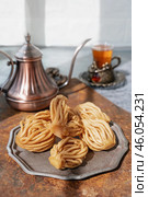 Nath, Chak Chak - Tatar national dessert. perfect for dessert blogs, street food blogs, recipe sites and Ramadan cultural food demonstrations. Стоковое фото, фотограф Оксана Медведева / Фотобанк Лори