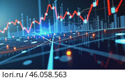 Blue and red graph with many points and lines. Стоковое AI-видео, аниматор Sergey Grishin / Фотобанк Лори