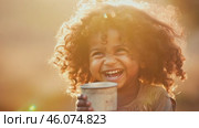 An African child suffers from thirst on the cracked earth in the desert. Water problems, global warming, drought, water shortage in the world, health problems, poverty and misery in countries. Climate change: from friendship to a green grove. Стоковое AI-видео, аниматор ALLA YURTAYEVA / Фотобанк Лори