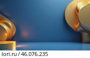 Blue background with two gold sculptures on it. Стоковое AI-видео, аниматор Sergey Grishin / Фотобанк Лори