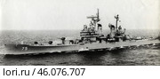 Корабль "Helena II". Тяжёлый крейсер класа Балтимор ВМС США времён Второй мировой войны. Стоковое фото, фотограф Retro / Фотобанк Лори