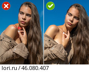 Common mistakes in female posing and how to avoid them. Photo poses. Стоковое фото, фотограф Андрей Аркуша / Фотобанк Лори