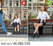 Common mistakes in female posing and how to avoid them. Photo poses. Стоковое фото, фотограф Андрей Аркуша / Фотобанк Лори