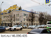 Городской пейзаж. Комплекс зданий губернской земской больницы с домовой церковью. Воронеж. Редакционное фото, фотограф Владимир Шибаев / Фотобанк Лори