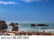 Beach in Biarritz, France (2018 год). Стоковое фото, фотограф Boris Breytman / Фотобанк Лори