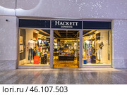 Hackett London Clothing Store in The O2 Arena. London, UK, 29 June 2023. Редакционное фото, фотограф Zydrius Tartenis / Фотобанк Лори