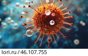 Corona virus 2019-nCov novel corona virus concept resposible for SARS-CoV-2 outbreak and corona viruses influenza as dangerous flu strain cases as a pandemic. Microscope virus close up. Стоковое AI-видео, аниматор Ирина Старикова / Фотобанк Лори