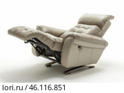 Modern recliner chair extended on white background. Стоковое AI-изображение, AI-художник Иван Рябоконь / Фотобанк Лори