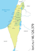 Political map of Israel with national borders. Стоковая иллюстрация, иллюстратор Максим Гребешков / Фотобанк Лори