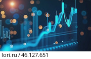 Blue graph with a lot of lines and numbers. Стоковое AI-видео, аниматор Sergey Grishin / Фотобанк Лори