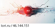 Красный круг с надписью Ai белым цветом. Стоковое AI-изображение, AI-художник Ярославский Максим / Фотобанк Лори