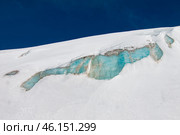 Ледник на заснеженной зимней горе. Стоковое фото, фотограф Сергей Крамарев / Фотобанк Лори