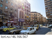 Traffic jams in one of the central squares of Damascus. Republic of Syria. Редакционное фото, фотограф Евгений Ткачёв / Фотобанк Лори