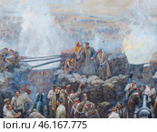Фрагмент панорамы "Оборона Севастополя 1854-1855 гг." Россия, Севастополь, Исторический бульвар, 10. (2019 год). Редакционное фото, фотограф Сергей Елизарьев / Фотобанк Лори