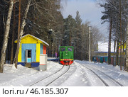 Тепловоз узкоколейный ТУ4-3034, Екатеринбургская ДЖД, ЦПКиО имени Маяковского, Свердловская область (2020 год). Редакционное фото, фотограф Алексей Иванов / Фотобанк Лори
