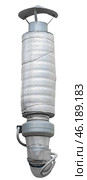Вентиляционная труба или воздуховод. Large industrial shiny metal pipes on white background. Стоковое фото, фотограф Татьяна Д / Фотобанк Лори
