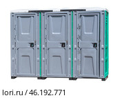 Биотуалеты на белом фоне. Bio-toilets on a white background. (2024 год). Стоковое фото, фотограф Татьяна Д / Фотобанк Лори