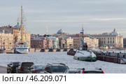 Vasilevsky Island, Lieutenant Schmidt embankment (2020 год). Редакционное фото, фотограф EugeneSergeev / Фотобанк Лори