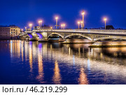 Благовещенский мост, река Нева, Санкт-Петербург. Стоковое фото, фотограф Baturina Yuliya / Фотобанк Лори