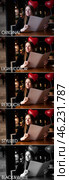 Beauty model lady before and after retouching with photo editors, collage set pictures. Before and after portrait processing in photo editor. Edited photos being compared concept. Copy ad text space. Стоковое фото, фотограф Aleksandr Golubev / Фотобанк Лори