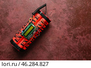 Bomb with timer on color background. Стоковое фото, фотограф Pixel_shot / Фотобанк Лори