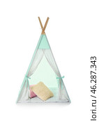 Cozy play tent for kids on white background. Стоковое фото, фотограф Pixel_shot / Фотобанк Лори