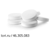 Soluble tablets isolated on white background. Стоковое фото, фотограф Pixel_shot / Фотобанк Лори