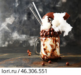 Delicious freak shake on dark background. Стоковое фото, фотограф Pixel_shot / Фотобанк Лори