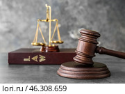 Judge gavel on table of notary public. Стоковое фото, фотограф Pixel_shot / Фотобанк Лори