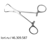 Dentist's forceps on white background. Стоковое фото, фотограф Pixel_shot / Фотобанк Лори