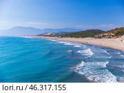 Patara beach landscape, aerial photo taken on a sunny summer day (2024 год). Стоковое фото, фотограф EugeneSergeev / Фотобанк Лори