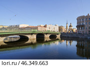 Река Фонтанка в Санкт-Петербурге. Мост Белинского (бывший Симеоновский мост) (2012 год). Стоковое фото, фотограф Александр Алексеев / Фотобанк Лори