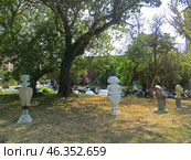Stara Zagora, Bulgaria. July 23, 2024.City center.Neolithic dwelling museum collection of anthropomorphic figurines. Редакционное фото, фотограф Мария Фетисова / Фотобанк Лори