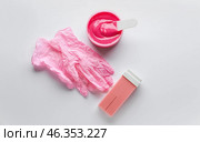 Set for hair removal on light background. Стоковое фото, фотограф Pixel_shot / Фотобанк Лори