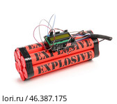 Bomb with timer on white background. Стоковое фото, фотограф Pixel_shot / Фотобанк Лори