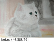 Акварельный рисунок котёнка. Стоковое фото, фотограф Татьяна Халаменда / Фотобанк Лори