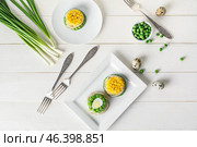Plates with tasty aspic on table. Стоковое фото, фотограф Pixel_shot / Фотобанк Лори