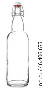 Glass bottle on white background. Zero waste concept. Стоковое фото, фотограф Pixel_shot / Фотобанк Лори