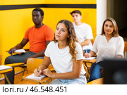 Attentive university students in advanced training courses in auditorium. Стоковое фото, фотограф Яков Филимонов / Фотобанк Лори
