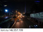 Jakarta / Indonesia - 28 Jul 2016: The view on Jakarta at night, Indonesia. Редакционное фото, фотограф Сергей Стрелков / Фотобанк Лори