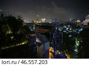 Jakarta / Indonesia - 28 Jul 2016: The view on Jakarta at night, Indonesia. Редакционное фото, фотограф Сергей Стрелков / Фотобанк Лори