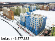 Москва. Вид на многоэтажные жилые дома в районе Некрасовка Юго-Восточного административного округа (2020 год). Стоковое фото, фотограф Михаил Джапаридзе / ТАСС / Фотобанк Лори