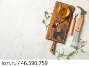 Товары для пчеловодства и мед на светлом фоне. Стоковое фото, фотограф Pixel_shot / Фотобанк Лори
