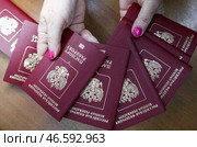 Биометрические заграничные паспорта граждан Российской Федерации. Стоковое фото, фотограф Станислав Красильников / ТАСС / Фотобанк Лори