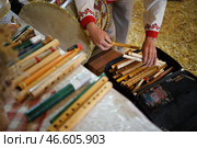 Различные деревянные дудки. Стоковое фото, фотограф Семен Антонов / ТАСС / Фотобанк Лори