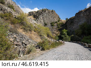 Basalt columns in Garni Gorge, Armenia. Стоковое фото, фотограф Юлия Белоусова / Фотобанк Лори