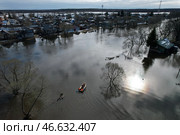 Территория, затопленная во время паводка. Стоковое фото, фотограф Владимир Смирнов / ТАСС / Фотобанк Лори