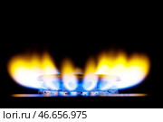 Зажженная конфорка на газовой плите. С. Стоковое фото, фотограф Елагин/Бизнес Online / ТАСС / Фотобанк Лори